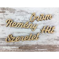 Natúr fa - Adventi szavak: hit, remény, szeretet, öröm 4db/csomag – ajtódíszhez, koszorúalapnak