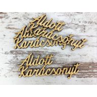 Natúr fa - "Áldott Karácsonyt" felirat 10cm 3db/csomag – koszorúhoz, asztaldíszhez