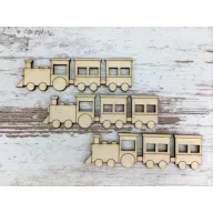 Natúr fa - Vonat 10cm 3db/csomag – festéshez, dekorációhoz