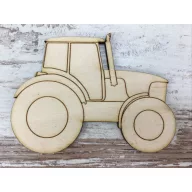 Natúr fa - Traktor 9,3cm – festéshez, dekorációhoz