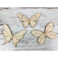 Natúr fa - Lepke szett  8cm 3db/csomag – nyári dekorációhoz