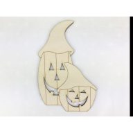 Natúr fa - Sapkás halloween tökök 15cm – őszi dekorációhoz