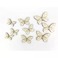 Natúr fa - Erdei lepke 3 mérteben 9db/csomag – festéshez, dekorációhoz