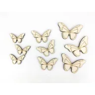 Natúr fa - Mezei lepke 3 mérteben 9db/csomag – festéshez, dekorációhoz