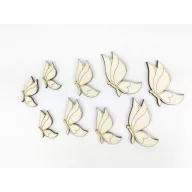 Natúr fa - Szív szárnyú lepke 3 mérteben 9db/csomag – festéshez, dekorációhoz
