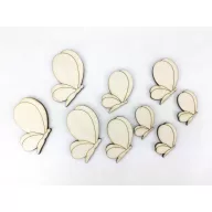 Natúr fa - Kerek szárnyú lepke 3 mérteben 9db/csomag – festéshez, dekorációhoz