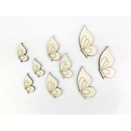 Natúr fa - Íves szárnyú lepke 3 mérteben 9db/csomag – festéshez, dekorációhoz