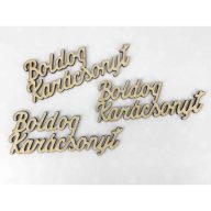 Natúr fa - "Boldog Karácsonyt" 10cm 3db/csomag – karácsonyi dekorációhoz