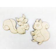 Natúr fa - Mókus pár 8cm 2db/csomag – őszi dekorációhoz