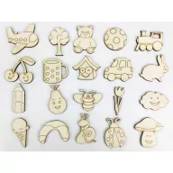 Natúr fa - Ovis jelek 5cm 20db/csomag – festéshez, dekorációhoz #5678A
