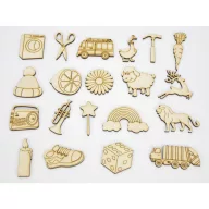 Natúr fa - Ovis jelek 5cm 20db/csomag – festéshez, dekorációhoz #5678E