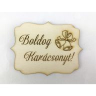 Natúr fa - "Boldog Karácsonyt" tábla – karácsonyi dekorációhoz