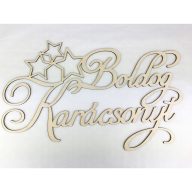 Natúr fa - "Boldog Karácsonyt" nagy íves 48x28cm – karácsonyi dekorációhoz