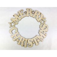 Natúr fa - "Merry Christmas" koszorú 25cm – karácsonyi dekorációhoz