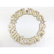 Natúr fa - "Boldog Karácsonyt" koszorú 25cm – karácsonyi dekorációhoz