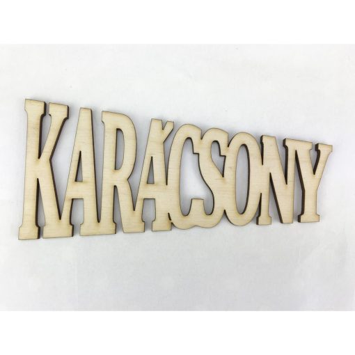 Natúr fa - "KARÁCSONY" trapéz felirat 15cm