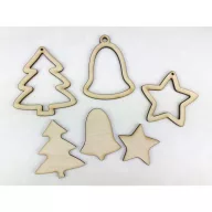 Natúr fa - Karácsonyfadísz szett 3db/csomag – koszorúhoz, asztaldíszhez