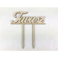 Natúr fa - Beszúrós "Tavasz" felirat 12cm – húsvéti dekorációhoz