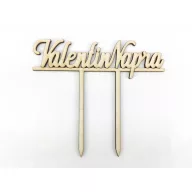 Natúr fa - Beszúrós "Valentin napra" felirat 11,5cm – valentin napi dekorációhoz