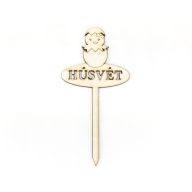 Natúr fa - Beszúrós csibe "HÚSVÉT" 8cm – húsvéti dekorációhoz