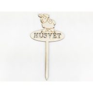 Natúr fa - Beszúrós bárányos "HÚSVÉT" 8cm – húsvéti dekorációhoz