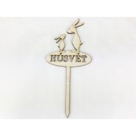 Natúr fa - Beszúrós nyuszi apa "HÚSVÉT" 8cm – húsvéti dekorációhoz