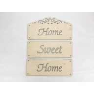 Natúr fa - "Home Sweet Home" tábla – festéshez, dekorációhoz