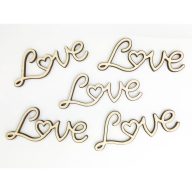 Natúr fa - "Love" felirat 8cm 5db/csomag – valentin napi dekorációhoz