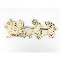 Natúr fa - Télapó rénszarvas szánnal 18cm – koszorúhoz, asztaldíszhez