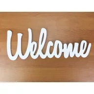Fa - "Welcome" felirat fehér 35cm – festéshez, dekorációhoz