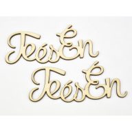 Natúr fa - "Te és Én" felirat 12cm 2db/csomag – valentin napi dekorációhoz