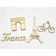 Natúr fa - Francia csomag 4db/csomag – festéshez, dekorációhoz