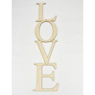 Natúr fa - "LOVE" felirat 50cm – valentin napi dekorációhoz