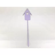 Fa - Beszúrós madárházikó levendula 7x29cm – festéshez, dekorációhoz