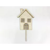 Natúr fa - Beszúrós kreatív házikó 12x23cm – festéshez, dekorációhoz