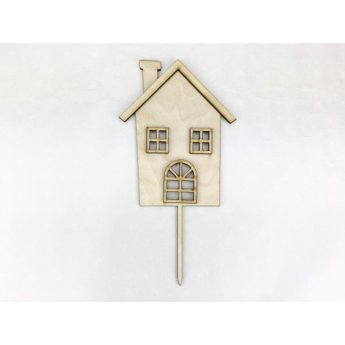 Natúr fa - Beszúrós kreatív házikó 12x23cm