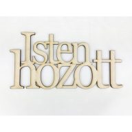 Natúr fa - "Isten hozott" felirat koszorúra 10x20cm – festéshez, dekorációhoz