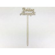 Natúr fa - Beszúrós  "Boldog névnapot" felirat 10,5cm – kreatív dekorációhoz