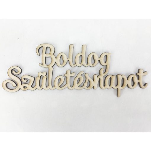 Natúr fa - "Boldog születésnapot" felirat 15cm