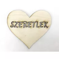 Natúr fa - "Szeretlek" szív 7x8cm – festéshez, dekorációhoz