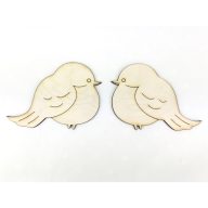 Natúr fa - Turbékoló madárka szett 2db/csomag – esküvői dekorációhoz