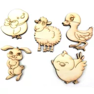 Natúr fa - Húsvéti figurák II. 5cm 5db/csomag – húsvéti dekorációhoz