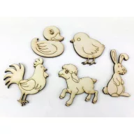 Natúr fa - Húsvéti figurák III. 5cm 5db/csomag – húsvéti dekorációhoz