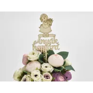 Natúr fa - Beszúrós felirat "Anyák napjára" kislányos – anyák napi dekorációhoz