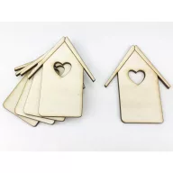 Natúr fa - Kicsi madárházikók  5db/csomag – húsvéti dekorációhoz