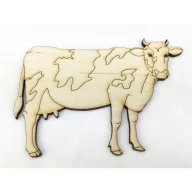 Natúr fa - Tehén 12cm – festéshez, dekorációhoz – Lézervágott fa termékek