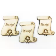 Natúr fa - Pergamen "Itt a vége!" 3db/csomag – ballagási ajándékokhoz