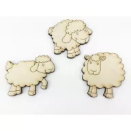 Natúr fa - Legelő bárányok 3db/csomag – húsvéti dekorációhoz
