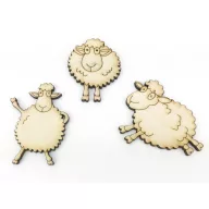 Natúr fa - Táncoló bárányok 3db/csomag – húsvéti dekorációhoz