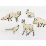 Natúr fa - Vadász állatok 5db/csomag – festéshez, dekorációhoz